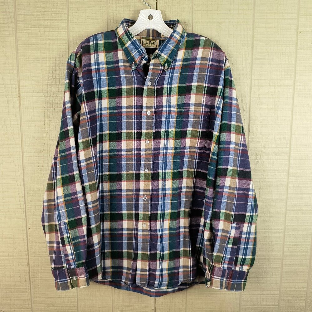 Vintage L.L. Bean Flannel Shirt Made in USA *FLAW*